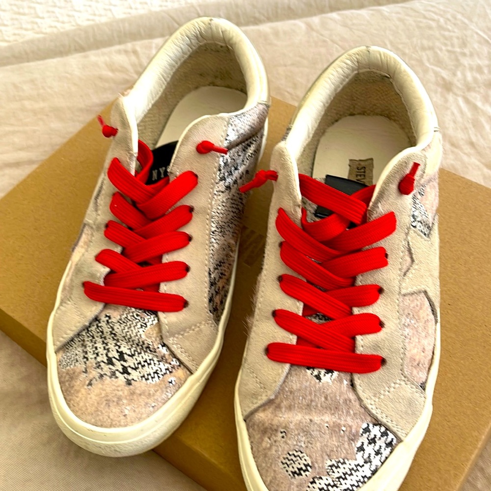Steve Madden mixed media suede metallic sneakers